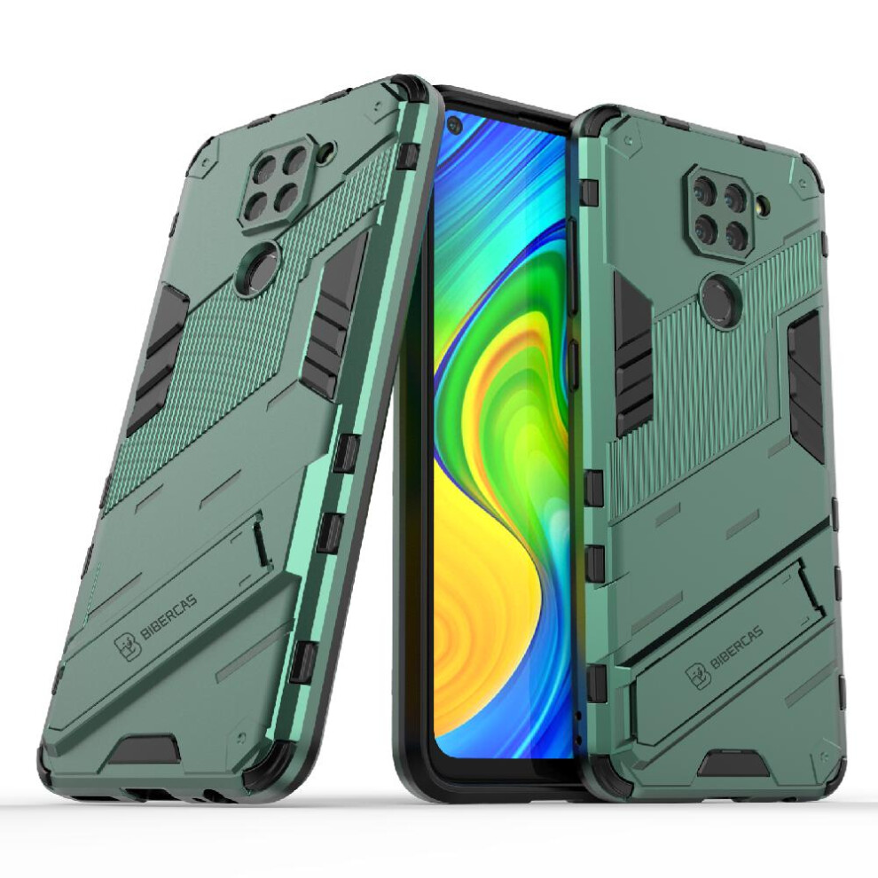 (Green) Case For Xiaomi Redmi Note 9 Rugged Military Protective Cover Kickstand Green 764762678319