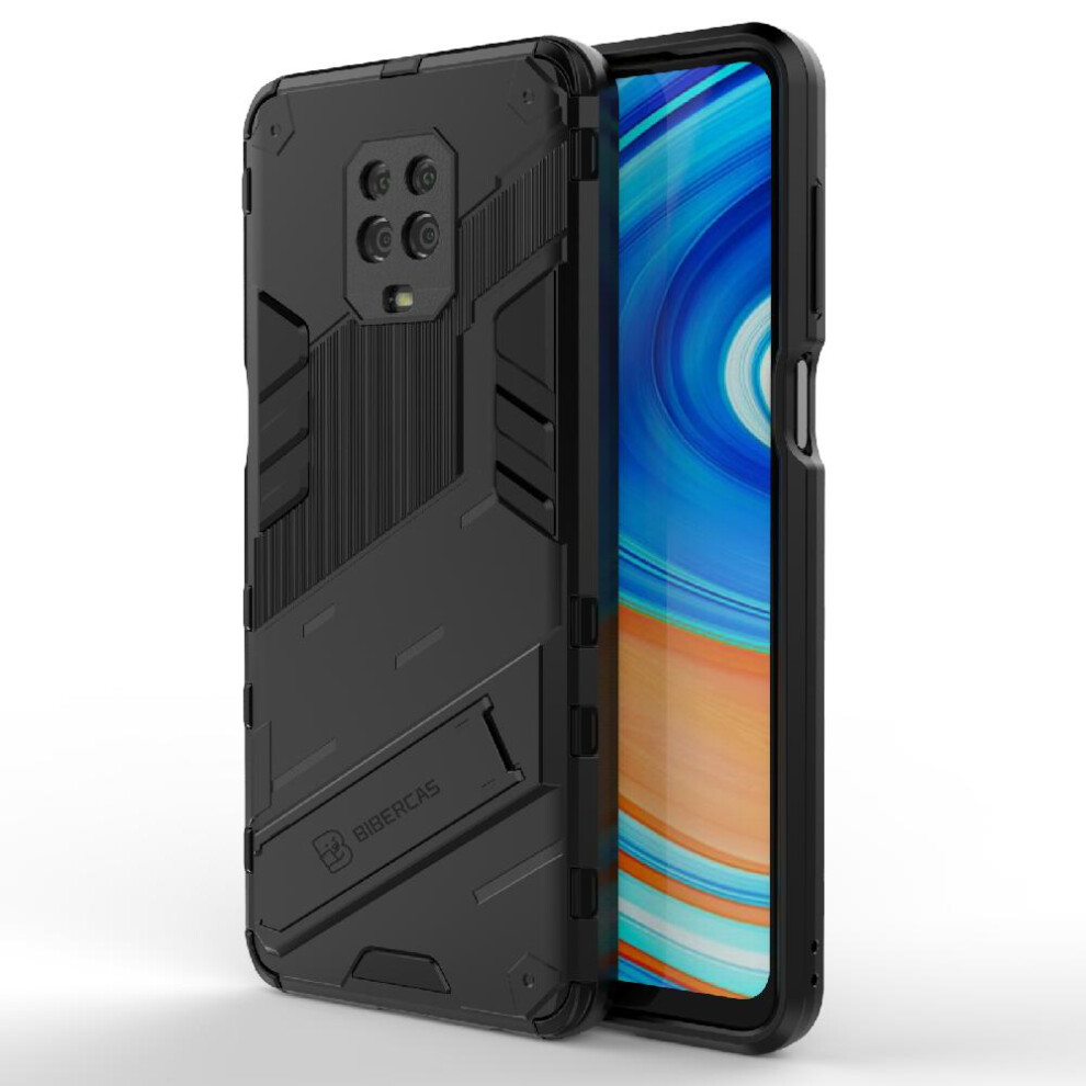 (Black) Case For Xiaomi Redmi Note 9S/Note 9 Pro Rugged Military Kickstand Protective Cover Black 764762678364