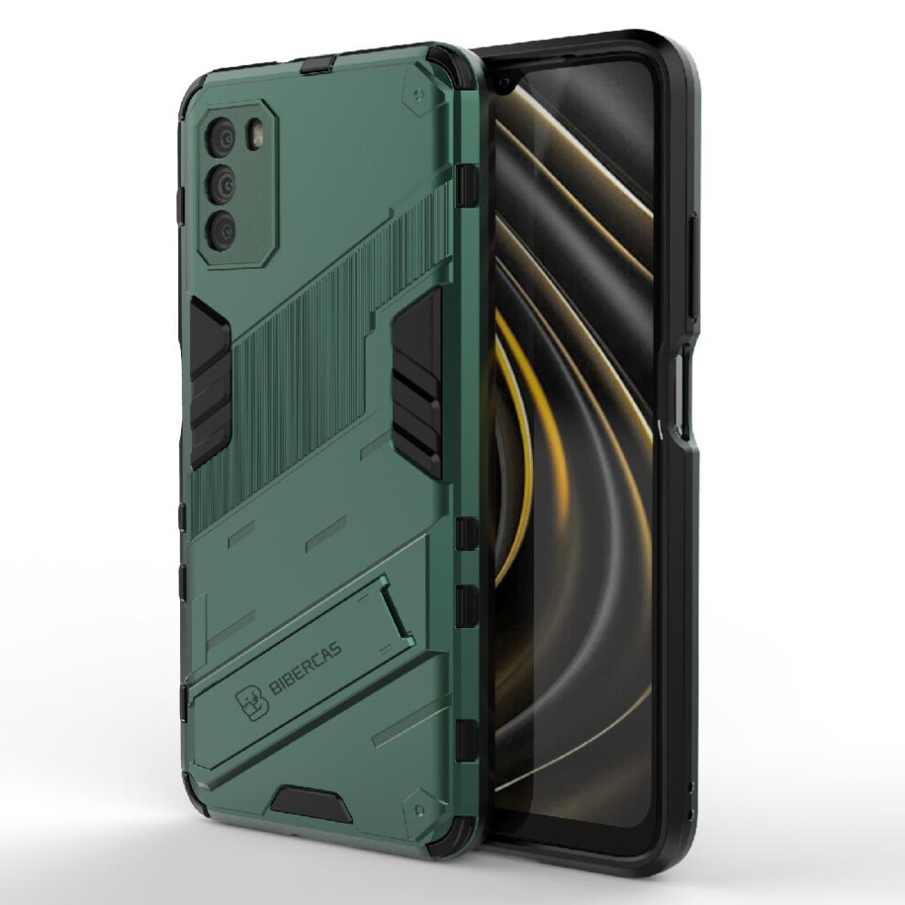 (Green) Case For Xiaomi Poco M3 Rugged Military Kickstand Protective Cover Green 764762678432