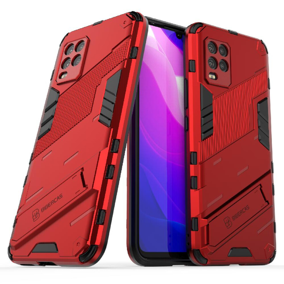 (Red) Case For Xiaomi 10 Lite 5G Protective Cover Rugged Military Kickstand Red 764762678456