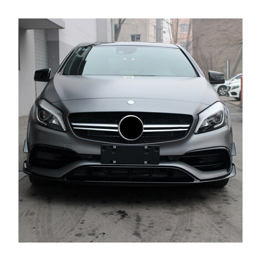 Front Bumper Spoiler Kit For Benz W176 A45 Amg A Class Sport 2016-2018 Black 8806564845123