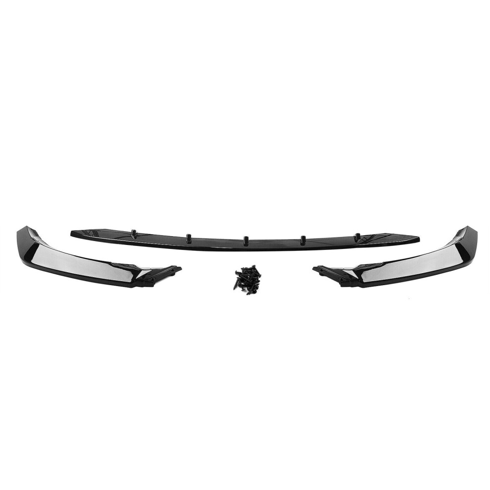 Front Bumper Spoiler Lip For Benz A Class W176 A200 A250 A45 Amg 2015-2018 Black 8806564846915