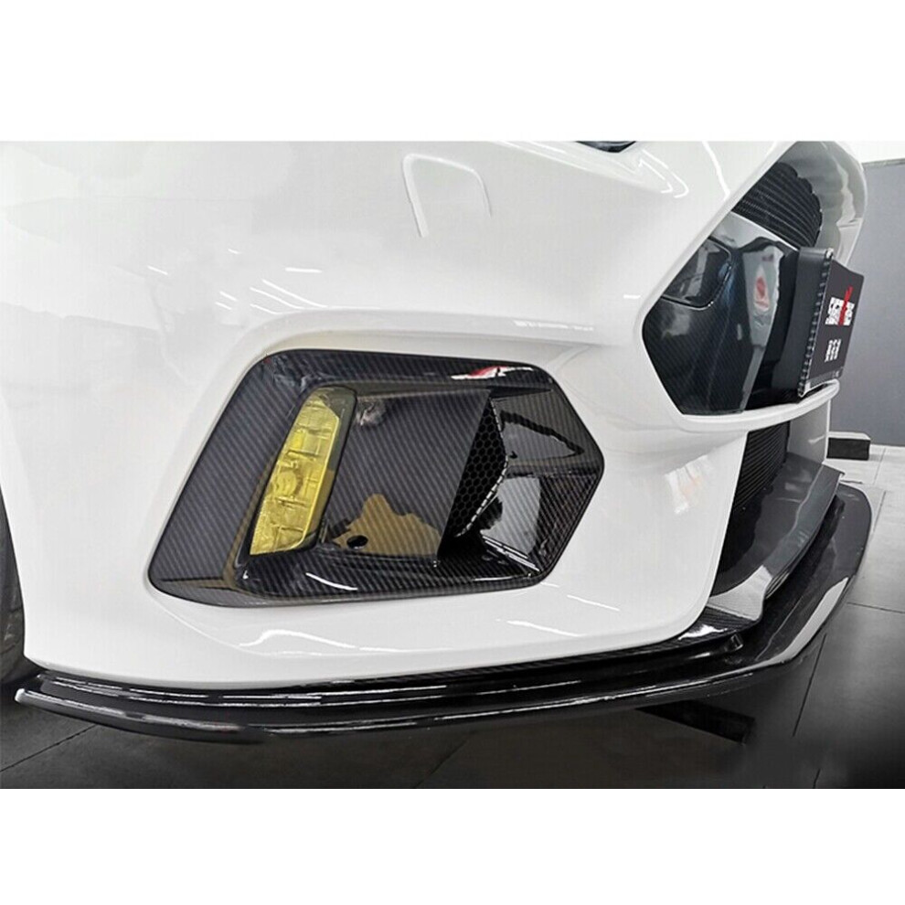 2X Car Front Fog Cover Carbon Fiber Look For Ford Focus Rs 2015 2016-2018 Light 8806564848490
