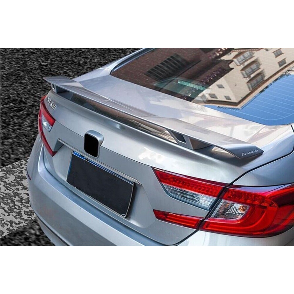 1Set Yofer Car Rear Trunk Spoiler Lip Kit For Honda Accord 2018-2022 10Th Silver 8806564854552