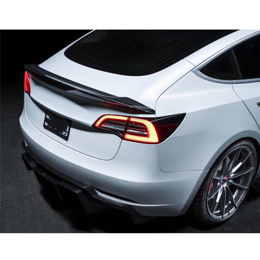 1Set Rear Diffuser+Rear Spoiler Wing For Tesla Model 3 2017 2018 2019 2020-2023 8806564855610
