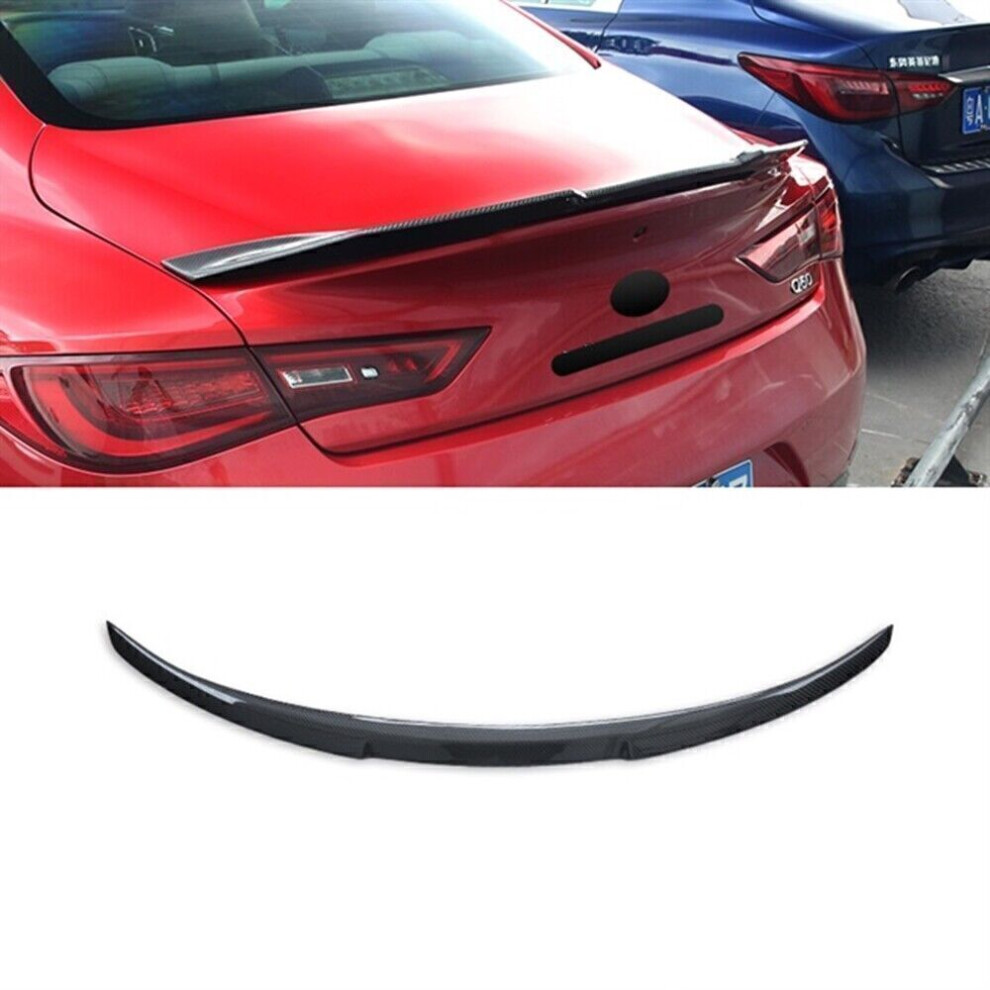 1X Car Rear Trunk Spoiler Wing Lip Carbon Fiber For Infiniti Q60 2018-2021 Black 8806564856068