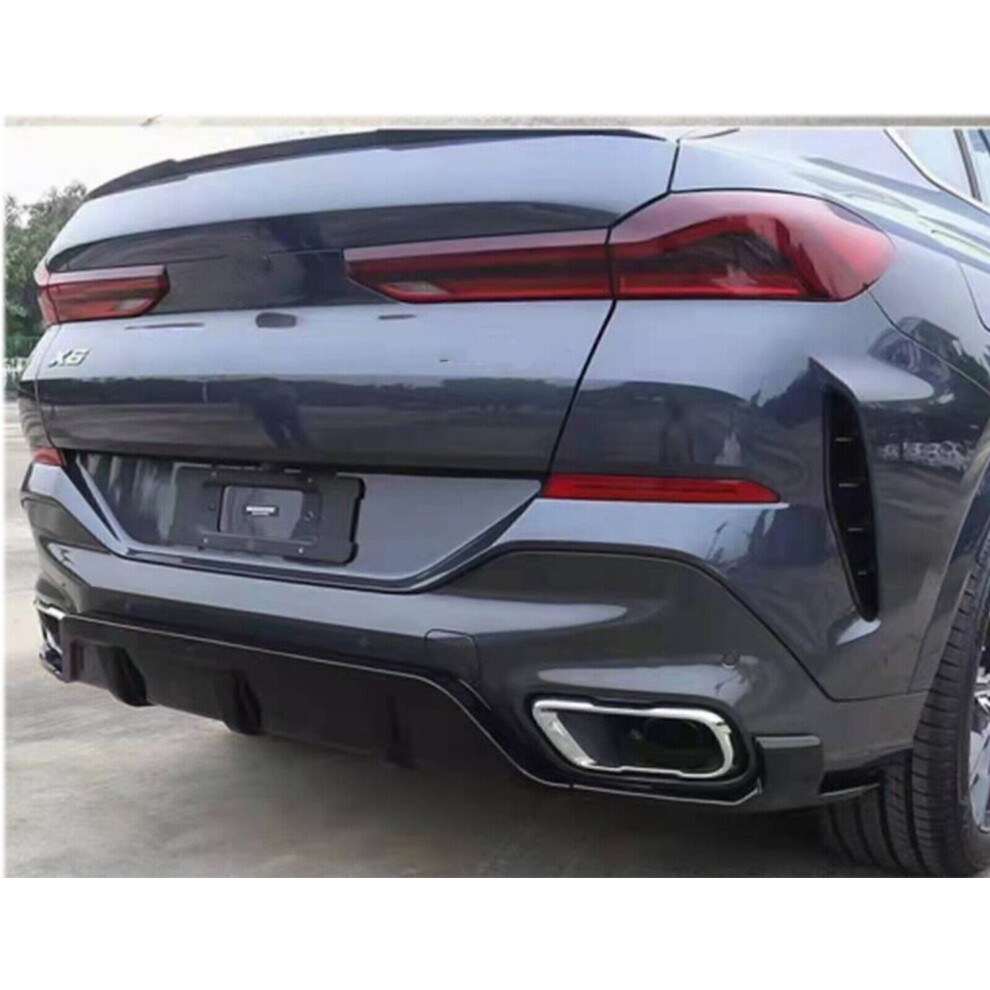 Car Rear Bumper Diffuser Lip For Bmw X6 G06 2019 2020-2023 Glossy Black 8806564856075