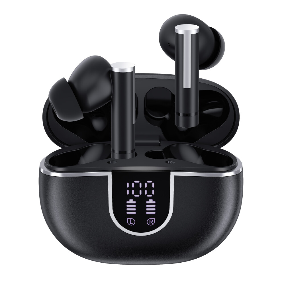 (Black) Wireless 5.3 Deep Bass True Wireless Headphone, Noise Reduction With Charging Case Headset Black 9381372439409