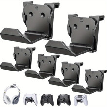 (Black, 1set/6pcs) 6pcs Wall Mounted Game Controller Holder, For PS5/PS4/Xbox/Switch Controller