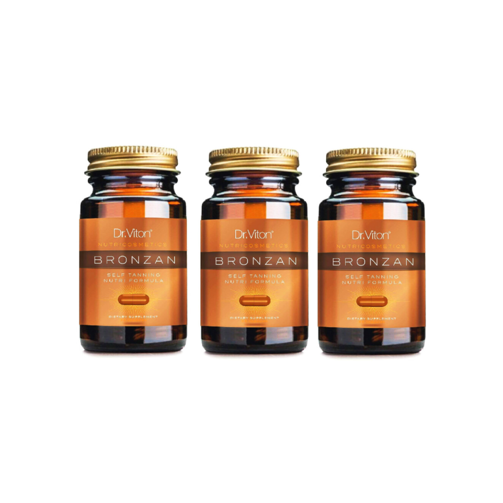 3X Bronzan Dr Viton 100% Natural and Organic sunless tanning 3X30 caps