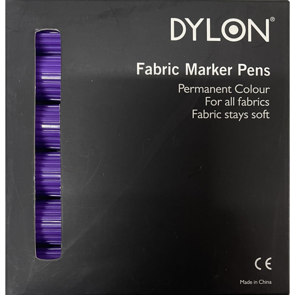 (Purple) Pack Of 6 Dylon Fabric Marker Pens