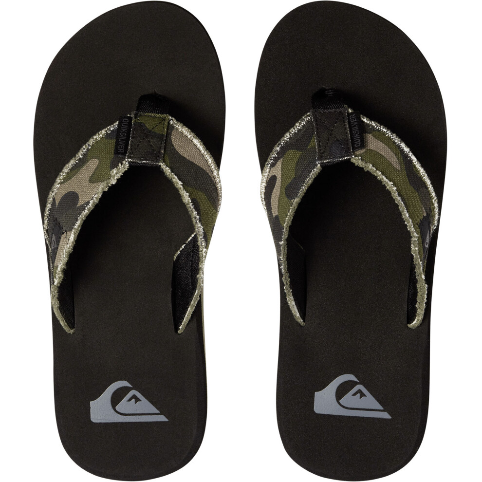 (12 UK, Green) Quiksilver Mens Monkey Abyss Summer Beach Thongs Sandals Flip Flops