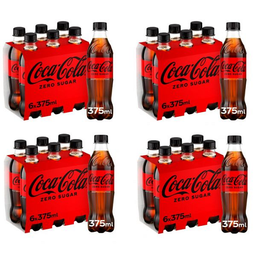 Coca Cola Coke Zero No Sugar Bottled Drink 24 x 375ml Best Before April ...