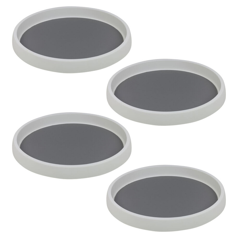 (Set of 4) White Plastic Organiser Tray for Kitchen Storage