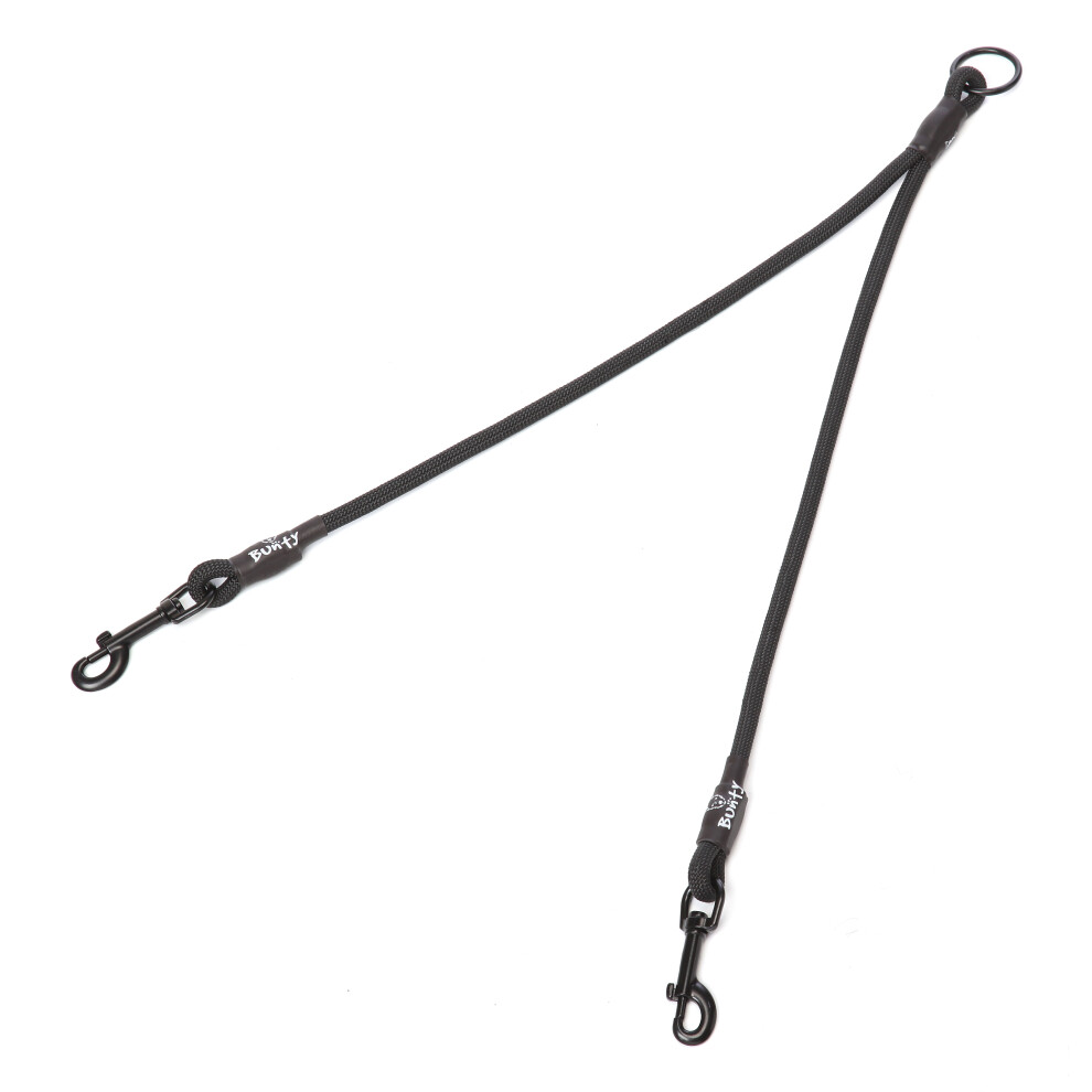 Double 2 Way Rope Dog Puppy Pet Lead Leash Splitter Coupler with Clip for Collar