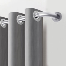 (Blackout Chrome, 160-300 cm (63" - 118" In)) Metal Curtain Pole & Hold Backs Extendable Curtain Pole 28mm with Curtain Rings Finials Brackets Rod Fittings OR Curtain Holdback Pair
