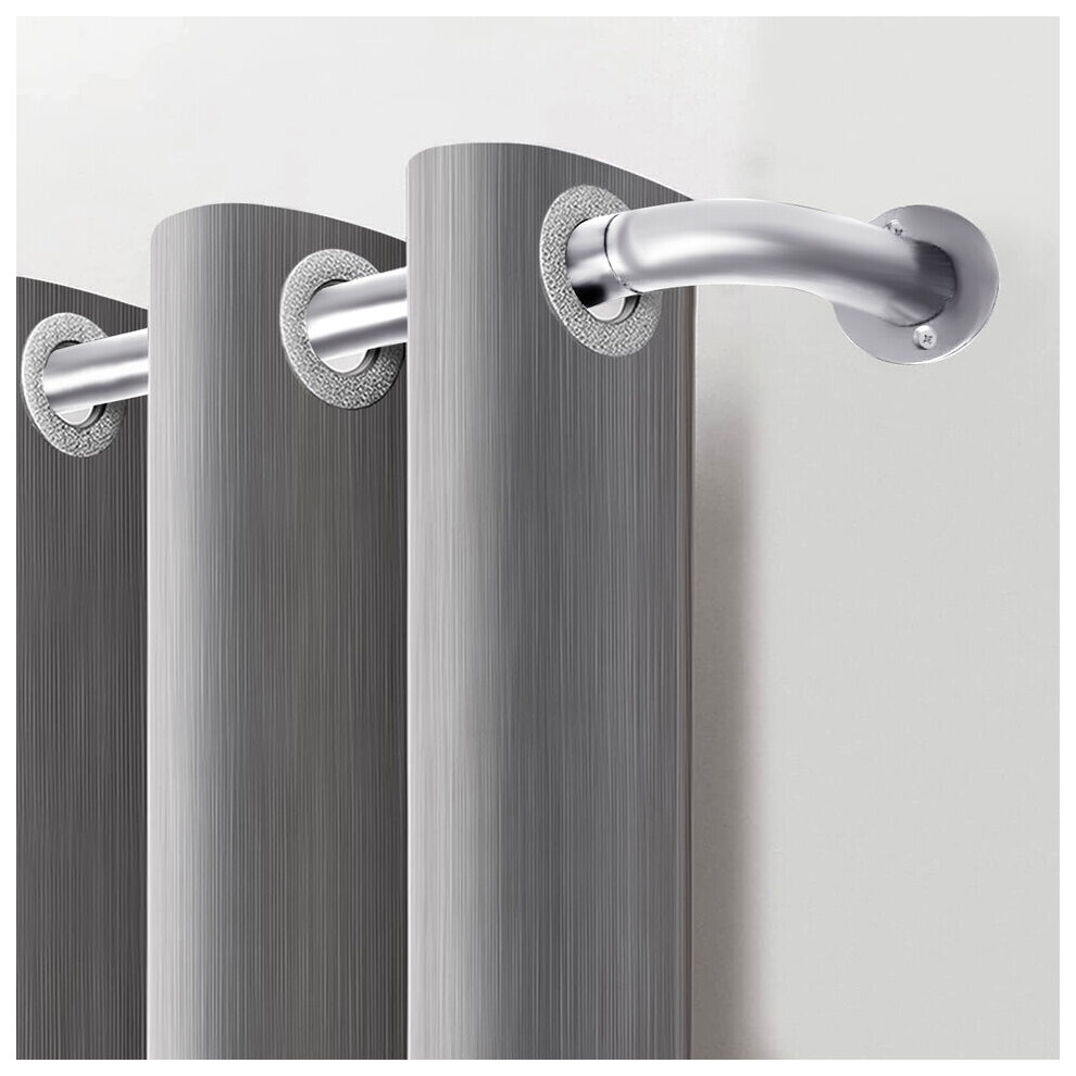 Oxford Homeware (Blackout Chrome, 160-300 Cm (63" - 118" In)) Metal Curtain Pole & Hold Backs Extendable Curtain Pole 28Mm With Curtain Rings Finials Brackets Rod Fit