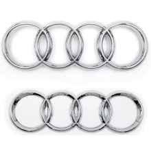 (Silver) Carbon Fibre Front Grill & Rear Rings Badge Emblem For Audi S4 S3 A5 A4 A3 A1 Quattro