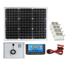 (30w Mono PWM Kit 12v) Lowenergie Mono Solar Panel Battery Charging Kit with Charger Controller & Mounting Bracket Set. For Caravans, Motorhomes, Boats