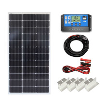 (100w Mono PWM Kit 12v) Lowenergie Mono Solar Panel Battery Charging Kit with Charger Controller & Mounting Bracket Set. For Caravans, Motorhomes, Boats