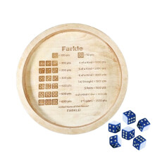 Round Wooden Dice Holder Tray for Tabletop Games