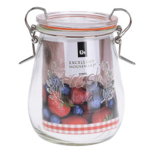 Glass Jam Jars Clip Top Airtight Preserve Mason Storage Honey 500ml