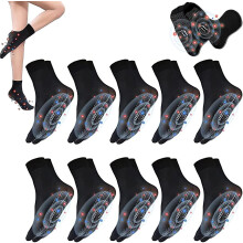 (1 Pairs Black) Tourmaline Ionic Body Shaping Stretch Socks, Slimming Acupressure Self-heating Foot Massage Socks, Ion Shaping Elastic Socks