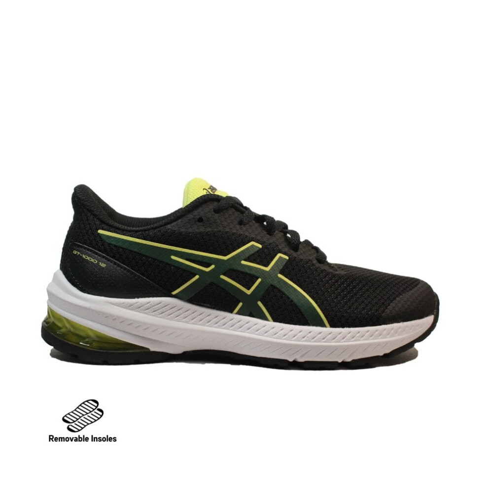 (3 (Adults')) GT-1000 12 GS | Black/Rain Forest | Childrens Running Trainers