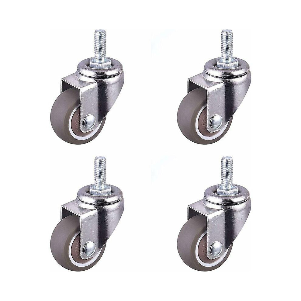 Heavy Duty Rubber Swivel Caster With Threaded Stem Chair Casters Replacement Mini Caster Wheels For Furniture Heavy Duty Threaded Castors For Trolleys 9158807276966