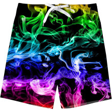 (Colorful2, 5-6 Years Plus) Boys Swimming Trunks Kids Summer 3d Print Swim Shorts Funky Uv Protection Quick Dry Loose Beach Shorts With Pockets 7-14 Years Raoliang