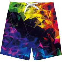 (Colorful4, 5-6 Years Plus) Boys Swimming Trunks Kids Summer 3d Print Swim Shorts Funky Uv Protection Quick Dry Loose Beach Shorts With Pockets 7-14 Years Raoliang