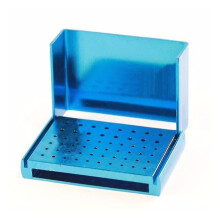 (Blue) 1 Pc 58 Holes Dental Bur Holder Stand Autoclave Disinfection Box Case -