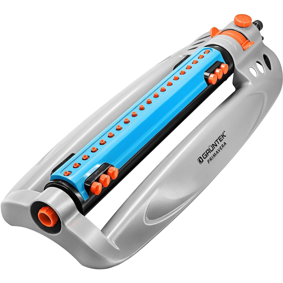 Oscillating sprinkler for up to 462 square meters with TURBO motor. Rectangular lawn strip sprinkler for large floor areas.