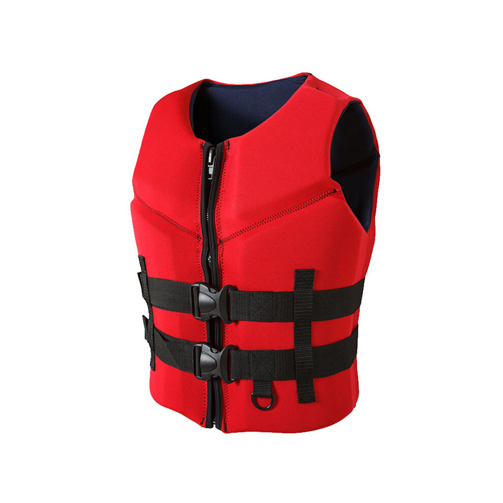 (Solid Red, S (40-50 KG)) Life Vest for Adults Jet Ski Kayak KiteSurf Life Jacket