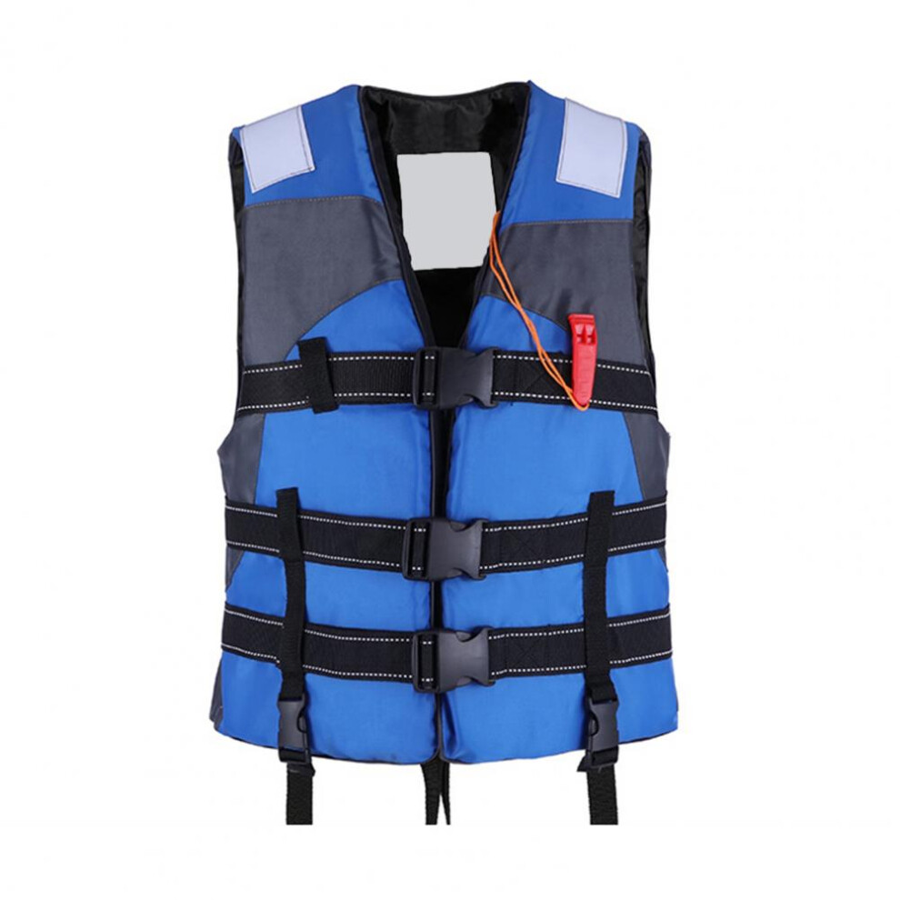 (Blue) Coast Guard Approved Life Vest Secure Fit Adult Life Jacket with Adjustable Harness Closures