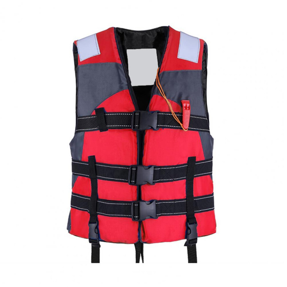 (Red) Coast Guard Approved Life Vest Secure Fit Adult Life Jacket with Adjustable Harness Closures