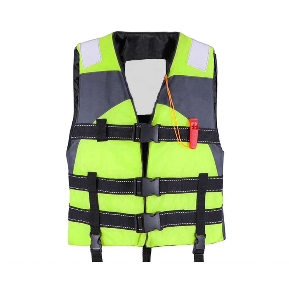 (Fluorescent Green) Coast Guard Approved Life Vest Secure Fit Adult Life Jacket with Adjustable Harness Closures