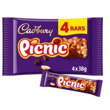 Cadbury Picnic Chocolate Bar 4 Pack Multipack 152g(Pack Of 3)
