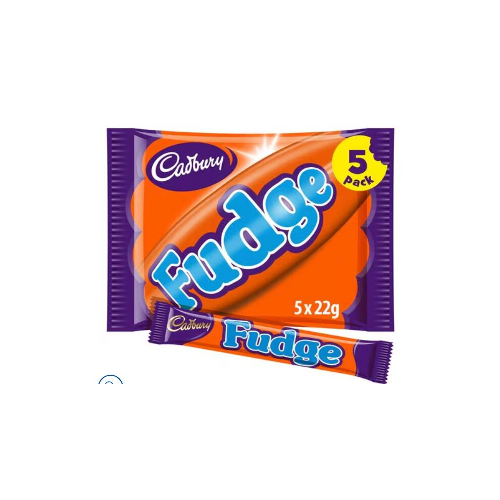 Cadbury Fudge Chocolate Bar 5 Pack Multipack 110g(Pack of 3)