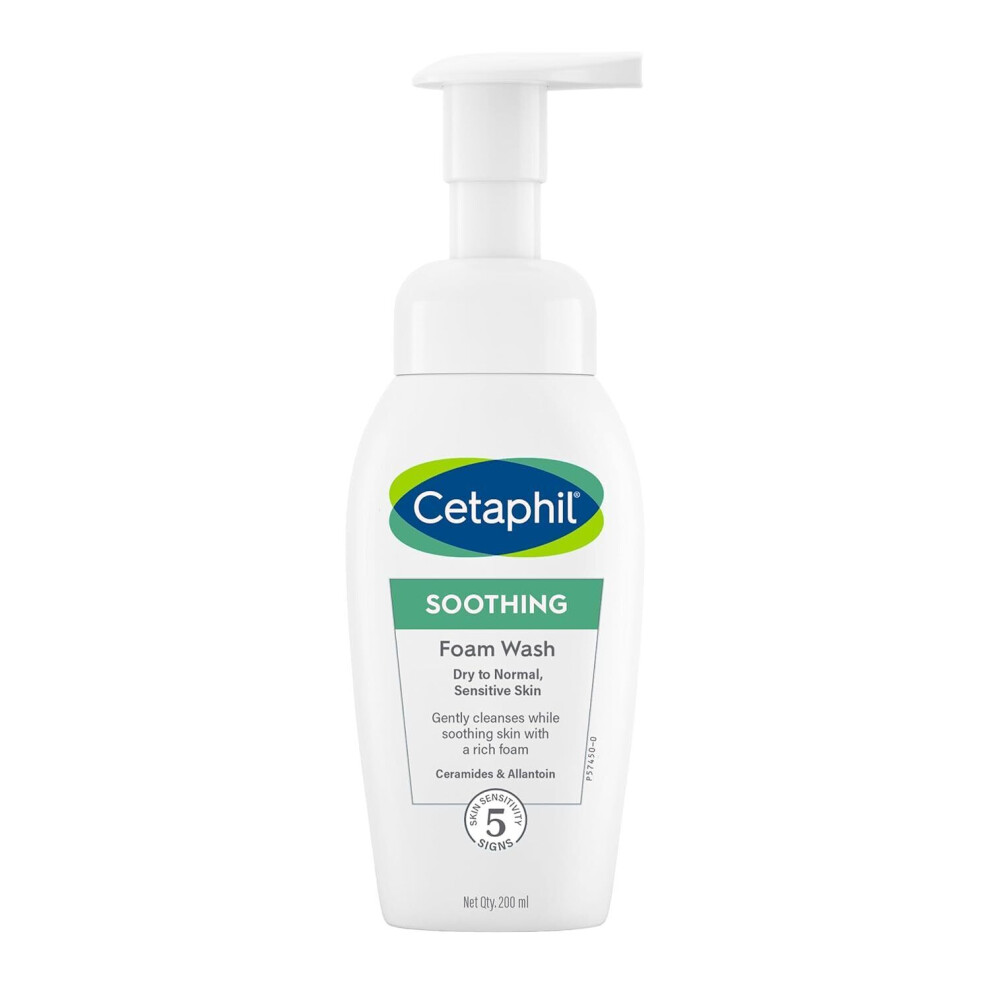 Cetaphil Soothing Foam Wash, Face Wash for Sensitive Skin, 200ml