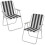 URBN Living (2, Black & White Stripe) Garden Patio Metal Folding Spring Deck Chairs 1