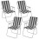 URBN Living (4, Black & White Stripe) Garden Patio Metal Folding Spring Deck Chairs 1