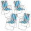 URBN Living (4, White & Blue Stripe) Garden Patio Metal Folding Spring Deck Chairs 1