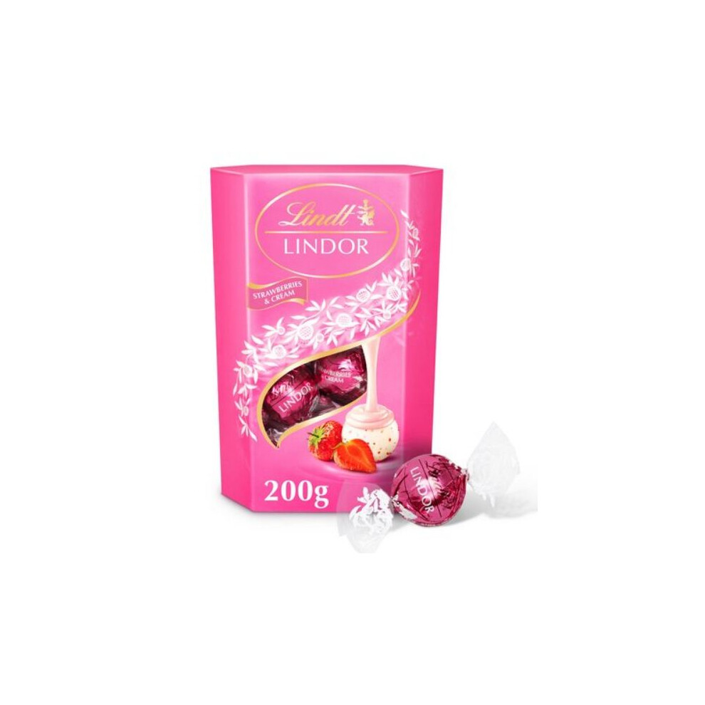 Lindt Lindor Strawberry & Cream Truffles 200G