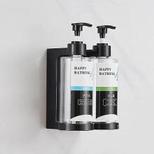 (double transparent) Hotel 300ml Wall Mount Shampoo Conditioner And Shower Shampoo Bottle Dispenser With Key Lock