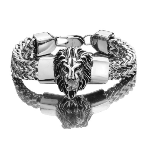 Lion head bracelet Hip hop bracelet for men in Europe and America on OnBuy