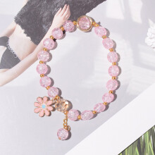 Small pink daisies plastic bracelet jewelry trinkets