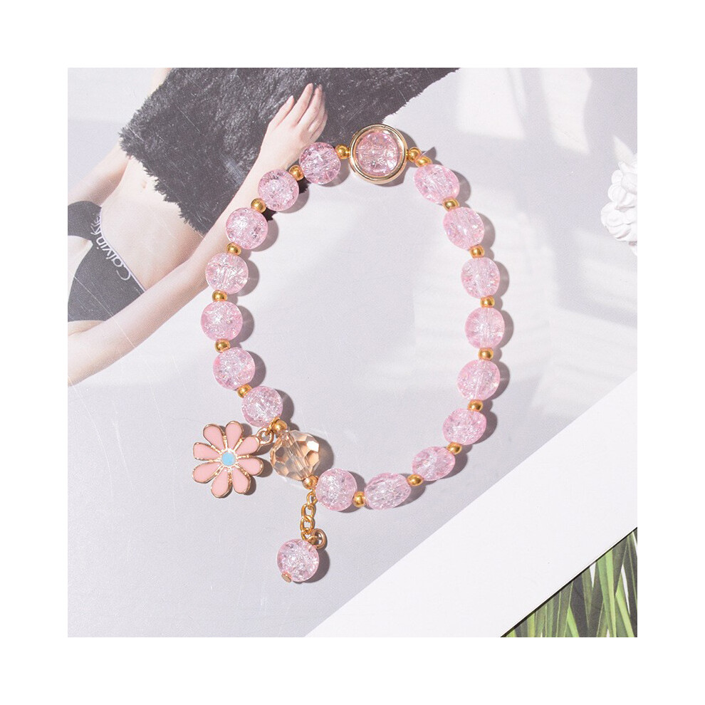 Small pink daisies plastic bracelet jewelry trinkets