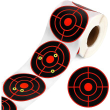 (Red, 250pcs) Splatter Target Stickers, Splatter Paper Targets Self Adhesive Targets Stickers Round Fluorescent Yellow Reactive Targets For Pistol