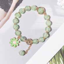 Small green daisies plastic bracelet jewelry trinkets